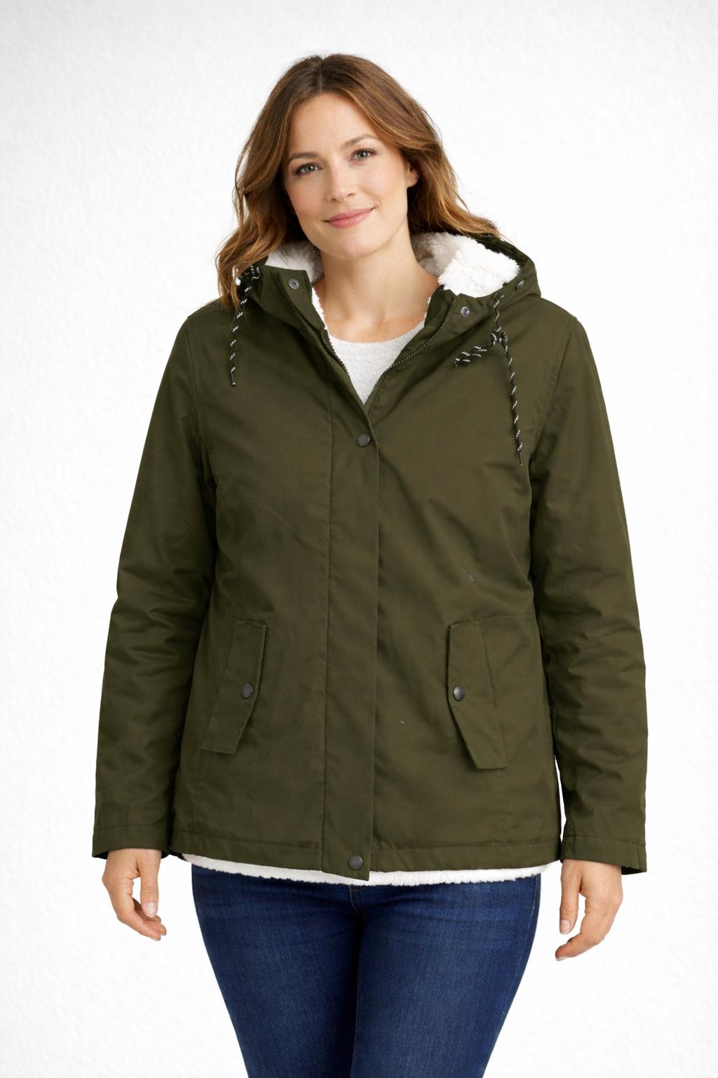 Drune | Damen Winterjacke mit Kapuze und Fleecefutter