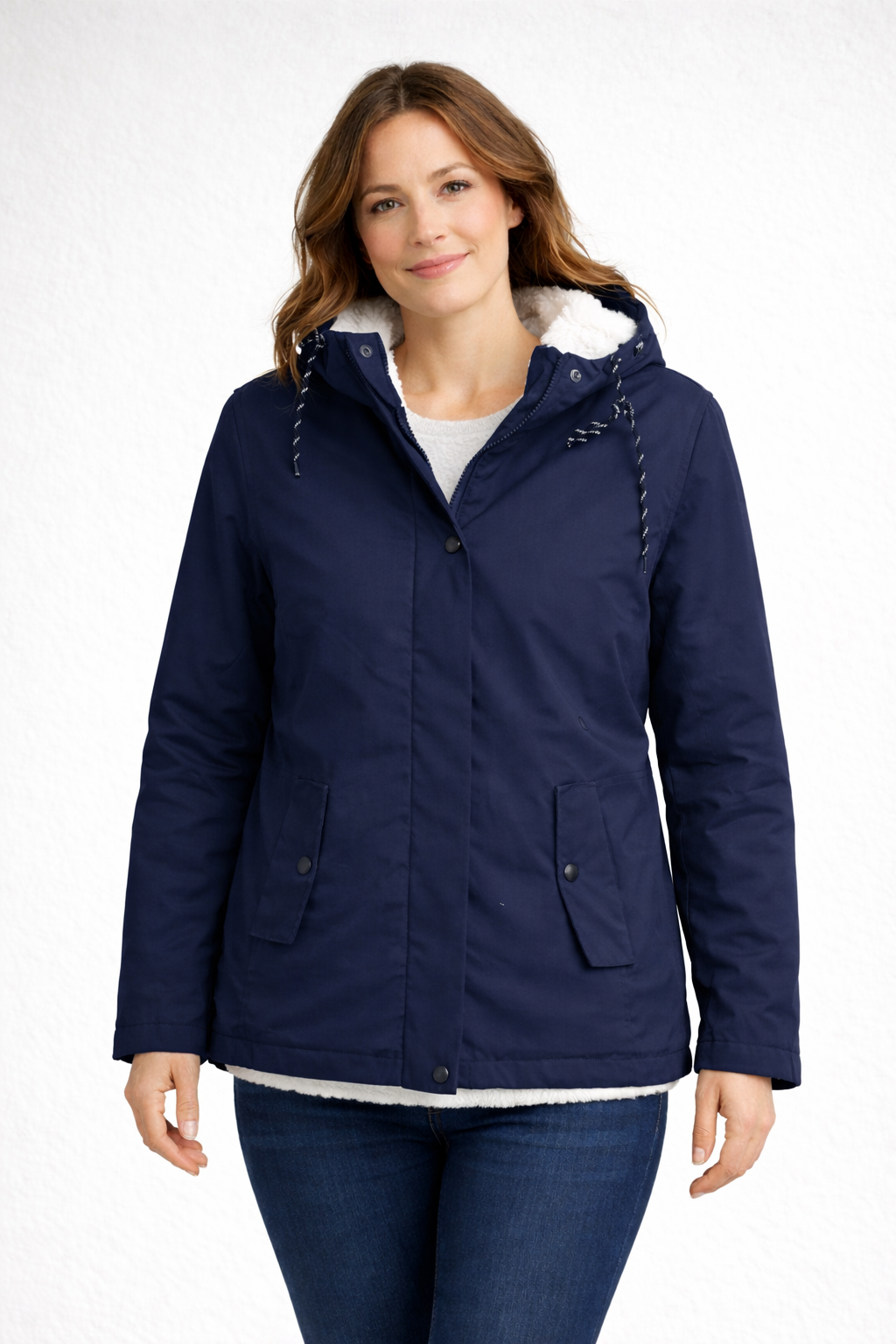 Drune | Damen Winterjacke mit Kapuze und Fleecefutter