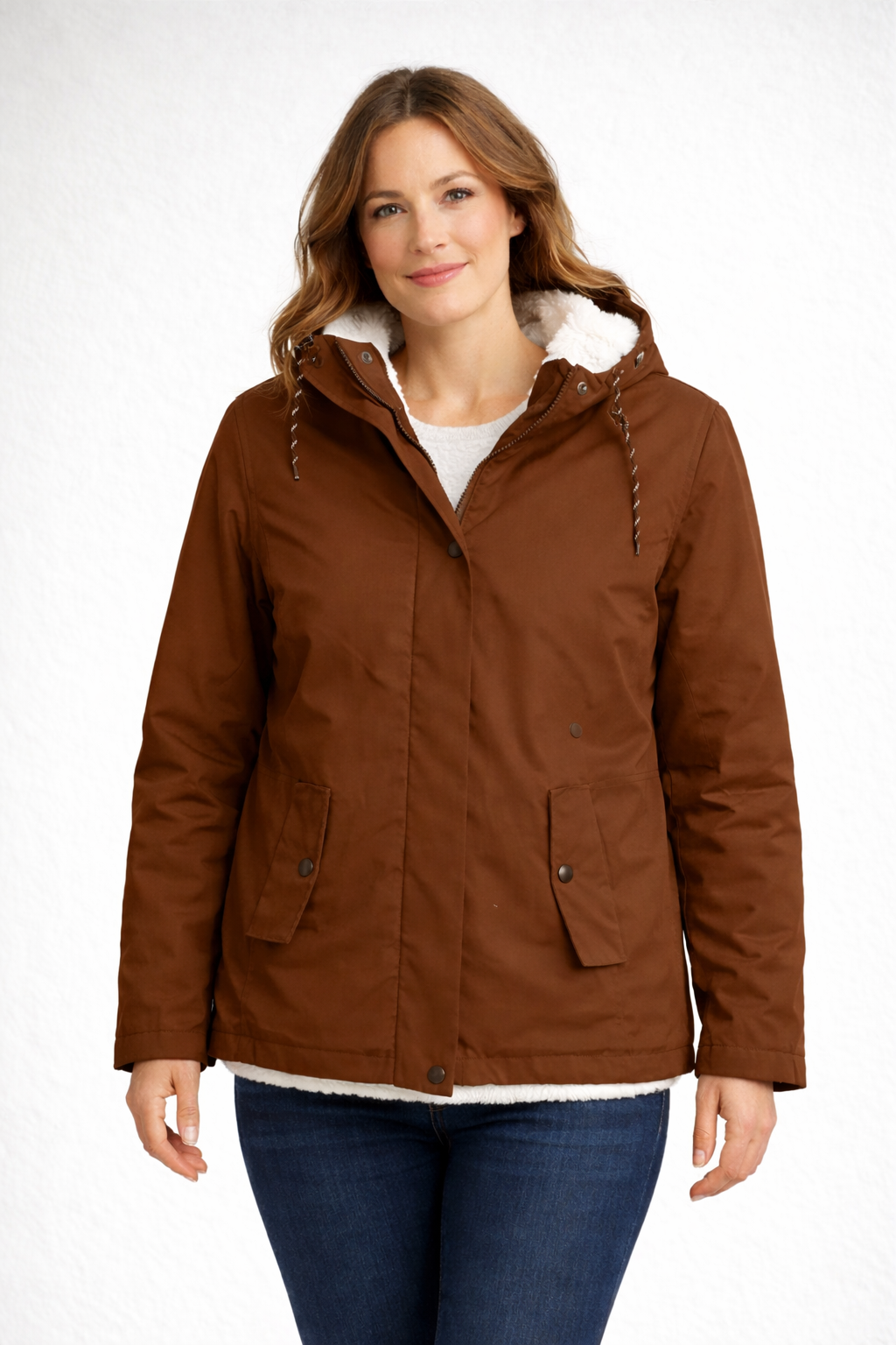 Drune | Damen Winterjacke mit Kapuze und Fleecefutter
