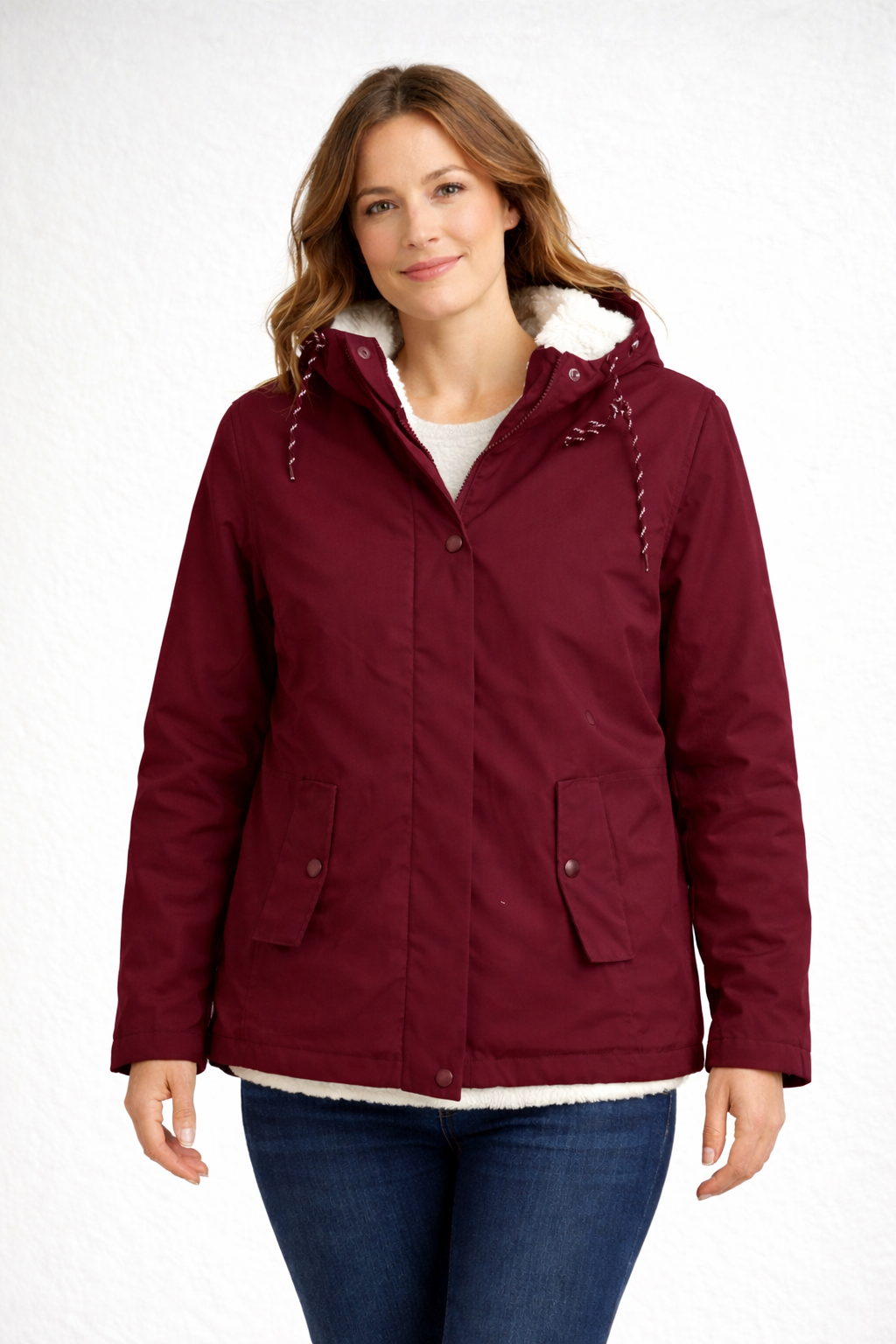 Drune | Damen Winterjacke mit Kapuze und Fleecefutter