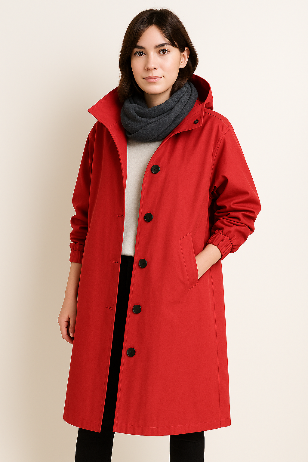Drune | Damen Trenchcoat mit Kapuze