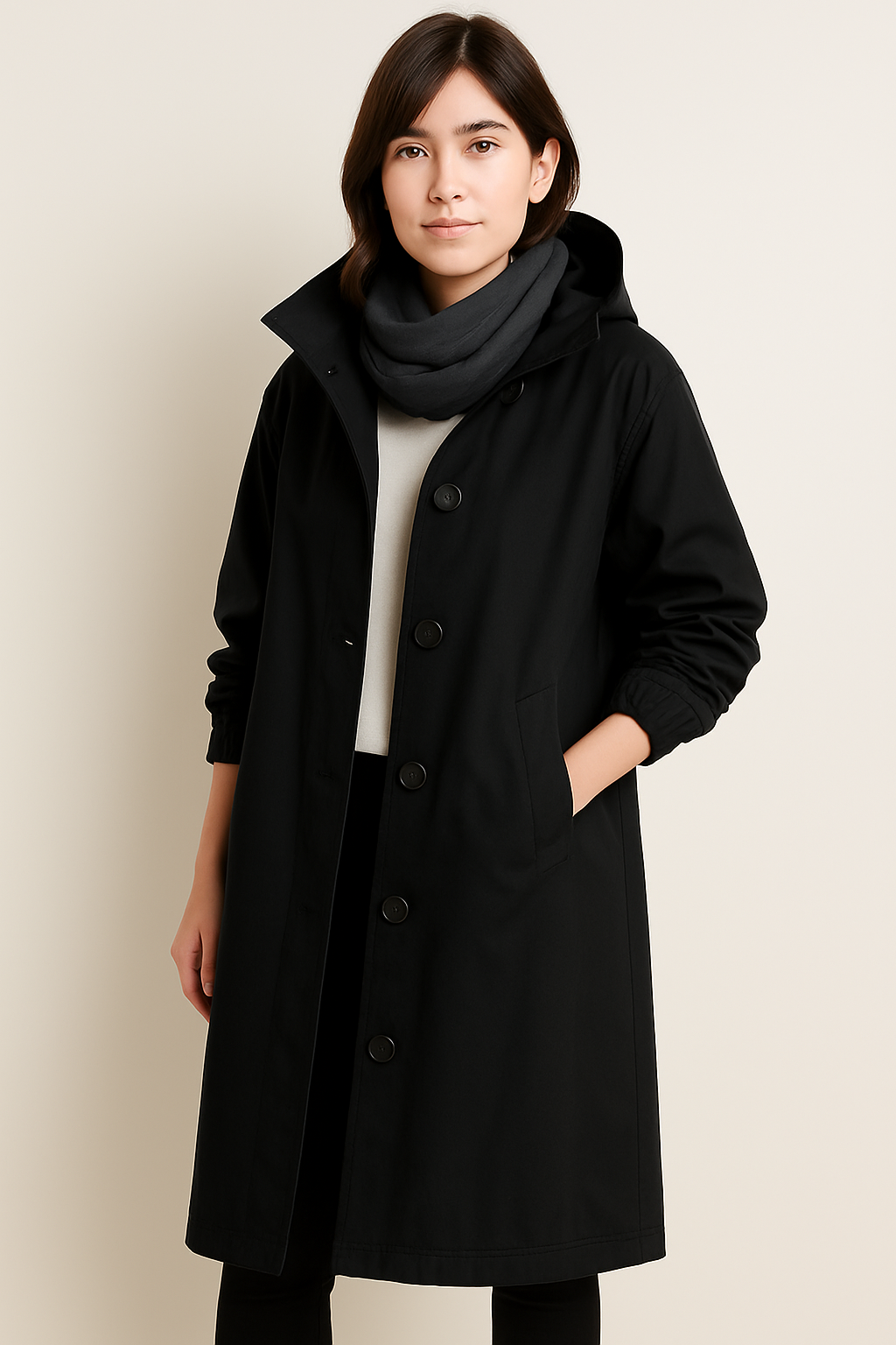 Drune | Damen Trenchcoat mit Kapuze
