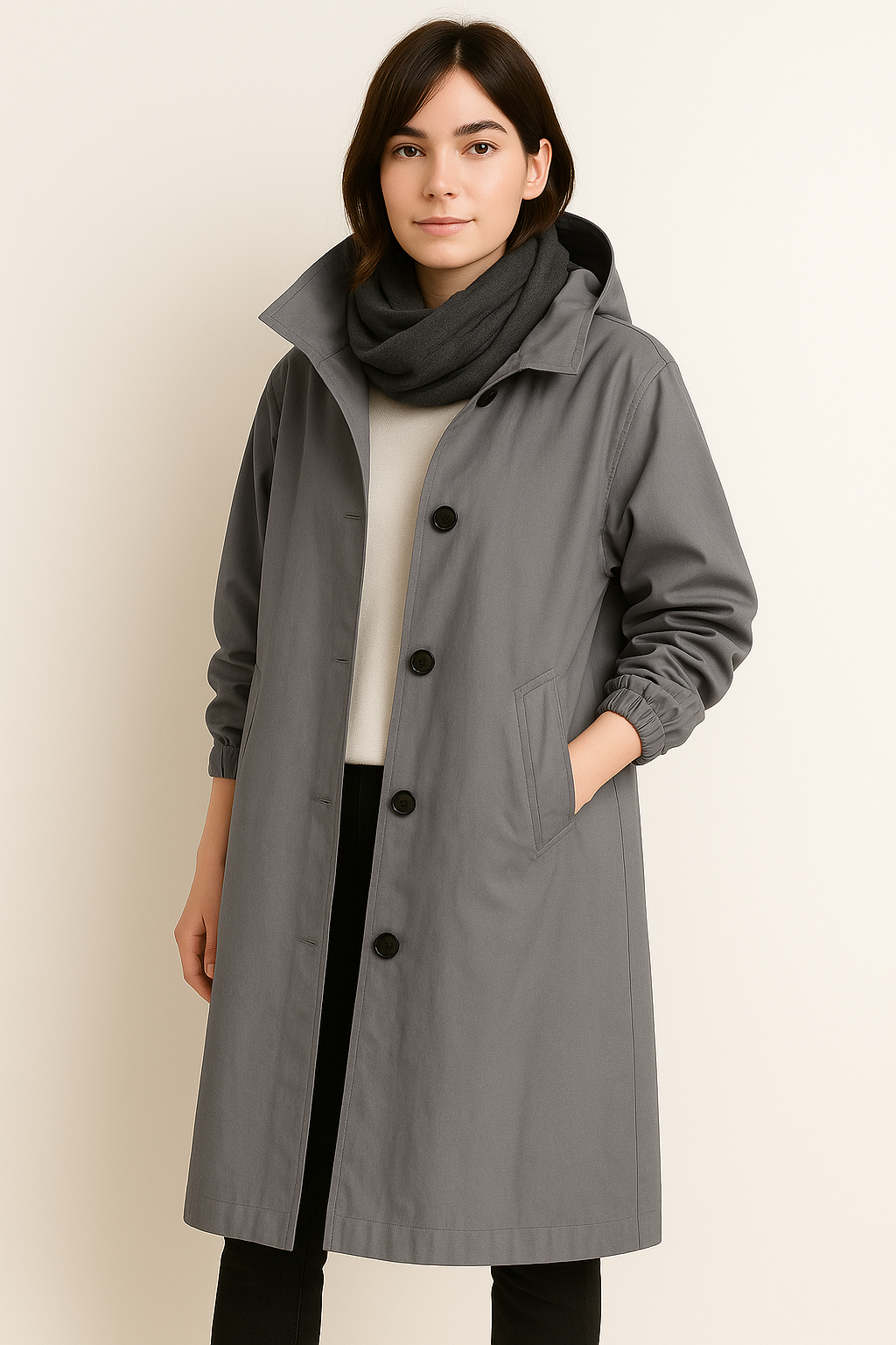 Drune | Damen Trenchcoat mit Kapuze