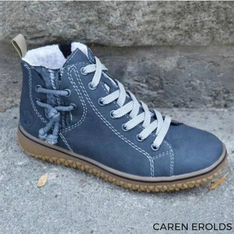 Drune | Hohe Sneaker Leder Warm Futter Strapazierfähige Sohle Schnürung