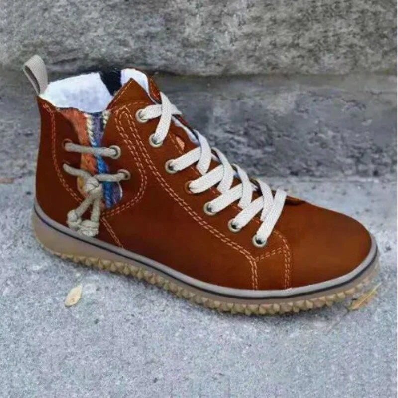 Drune | Hohe Sneaker Leder Warm Futter Strapazierfähige Sohle Schnürung
