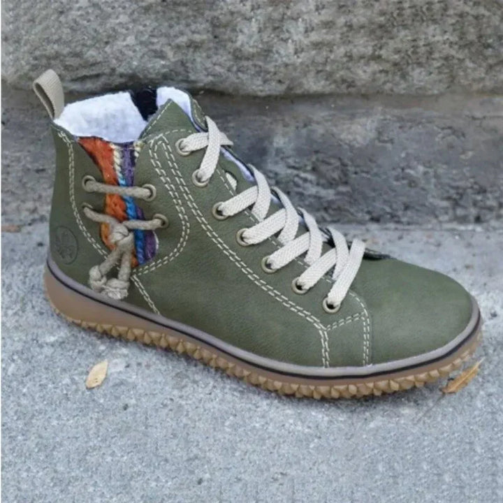 Drune | Hohe Sneaker Leder Warm Futter Strapazierfähige Sohle Schnürung