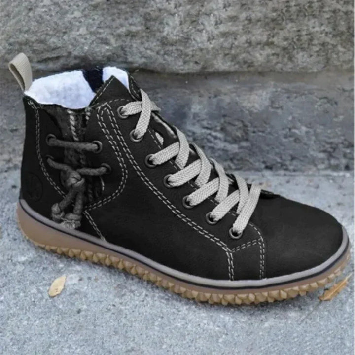 Drune | Hohe Sneaker Leder Warm Futter Strapazierfähige Sohle Schnürung