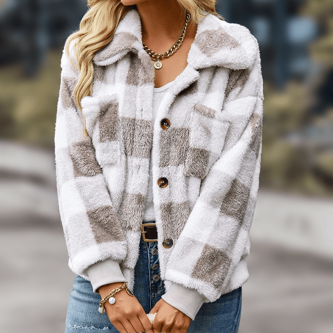 Drune | Kariertes Relaxed Fit Fleece Jacke