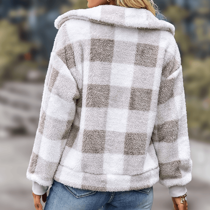 Drune | Kariertes Relaxed Fit Fleece Jacke