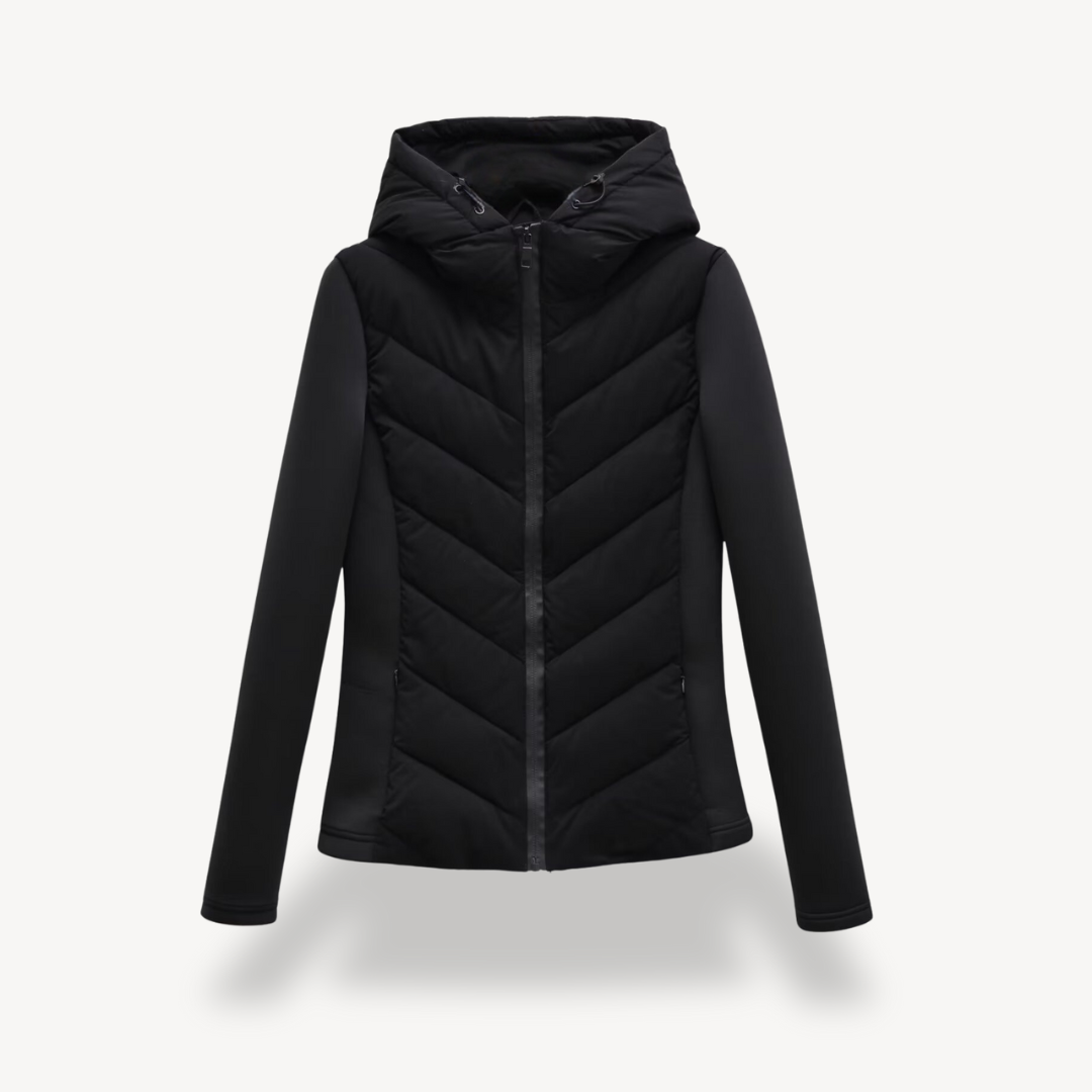 Drune | Damen Chevron Wattierte Jacke mit Kapuze
