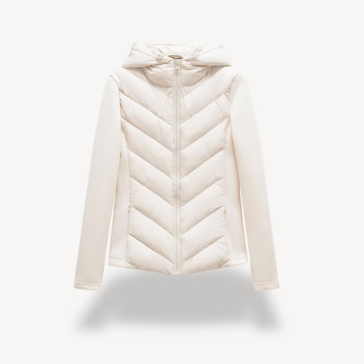 Drune | Damen Chevron Wattierte Jacke mit Kapuze
