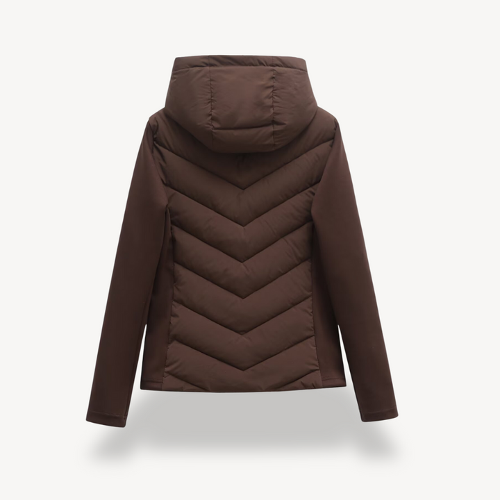 Drune | Damen Chevron Wattierte Jacke mit Kapuze