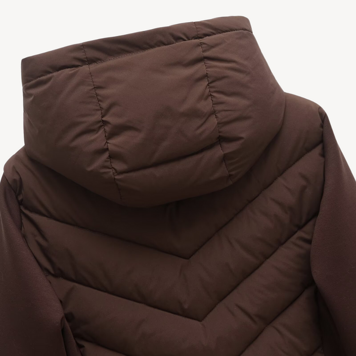 Drune | Damen Chevron Wattierte Jacke mit Kapuze