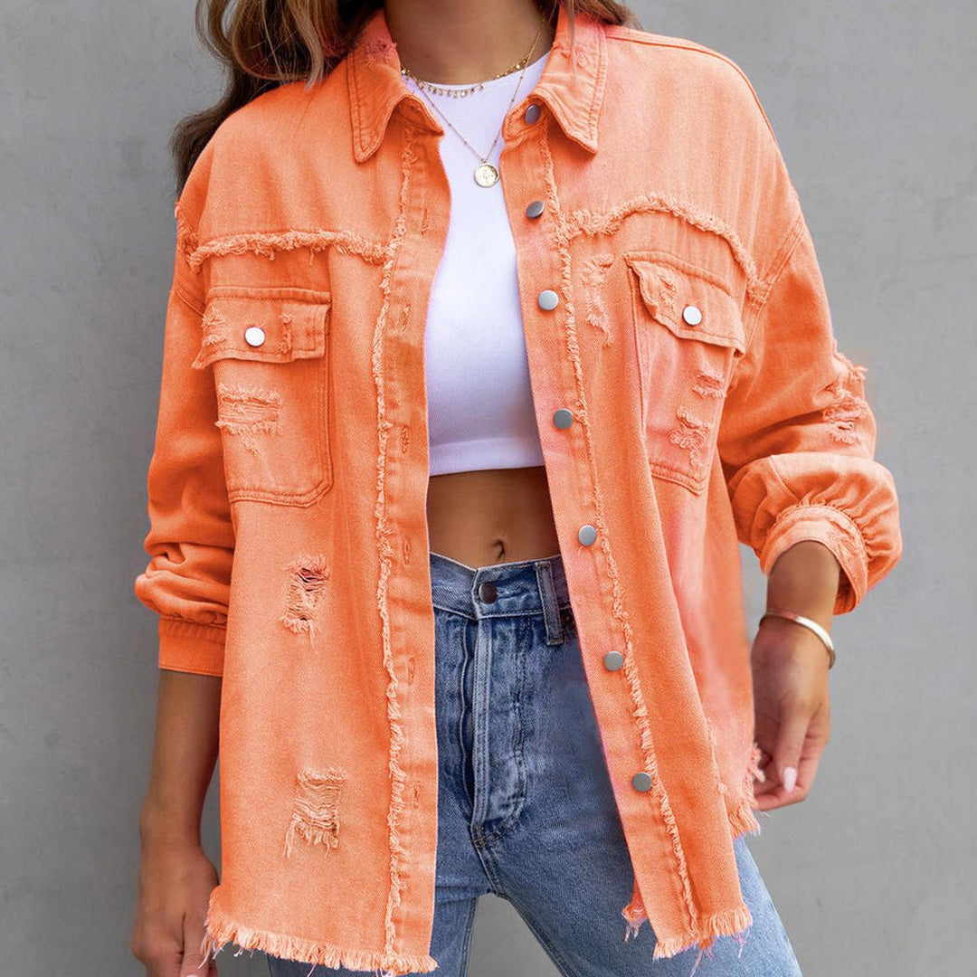 Drune | Schicke Zerstörte Damen Denimjacke