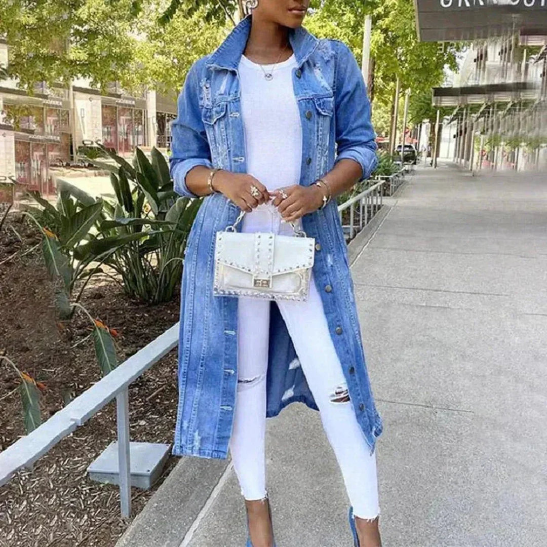 Drune | Schicker Longline Denim Trenchcoat Für Vielseitige Stylings