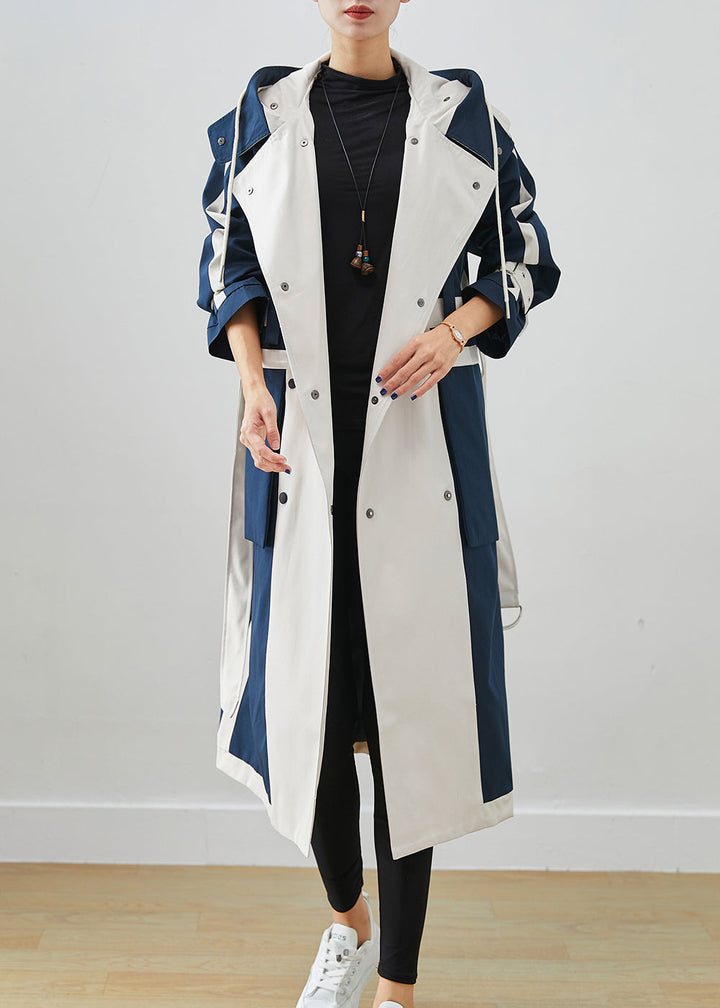 Drune | Marine Oversized Patchwork Original Design Baumwoll-Trenchcoats