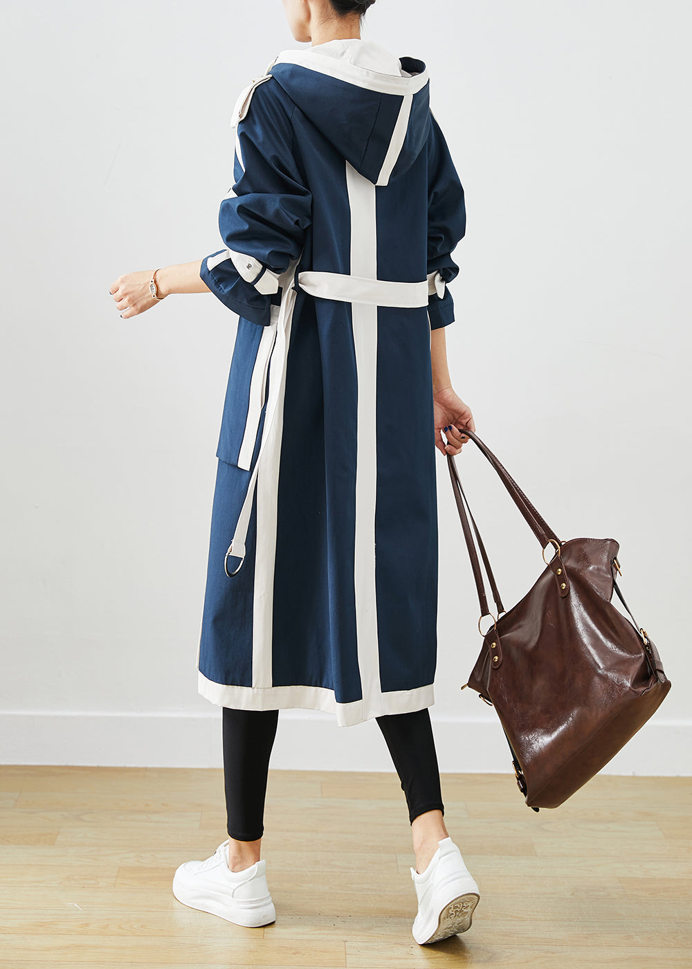 Drune | Marine Oversized Patchwork Original Design Baumwoll-Trenchcoats