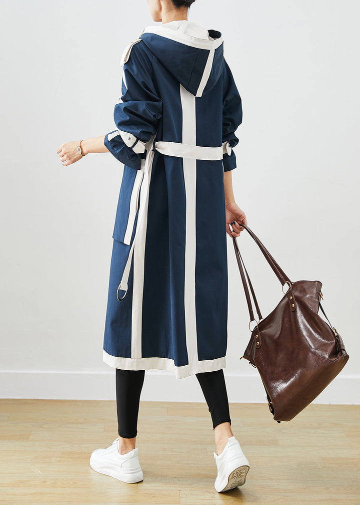 Drune | Marine Oversized Patchwork Original Design Baumwoll-Trenchcoats