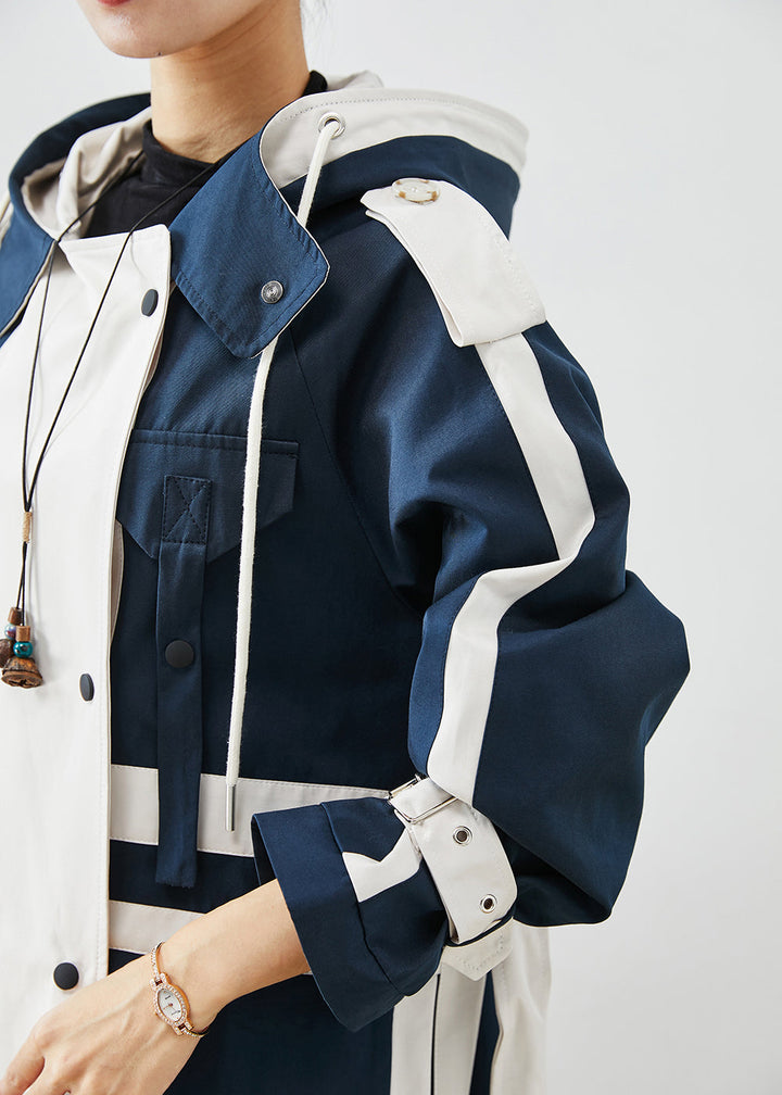 Drune | Marine Oversized Patchwork Original Design Baumwoll-Trenchcoats