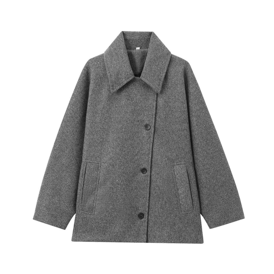 Drune | Chice Übergröße Wolljacke mit Knopfschluss