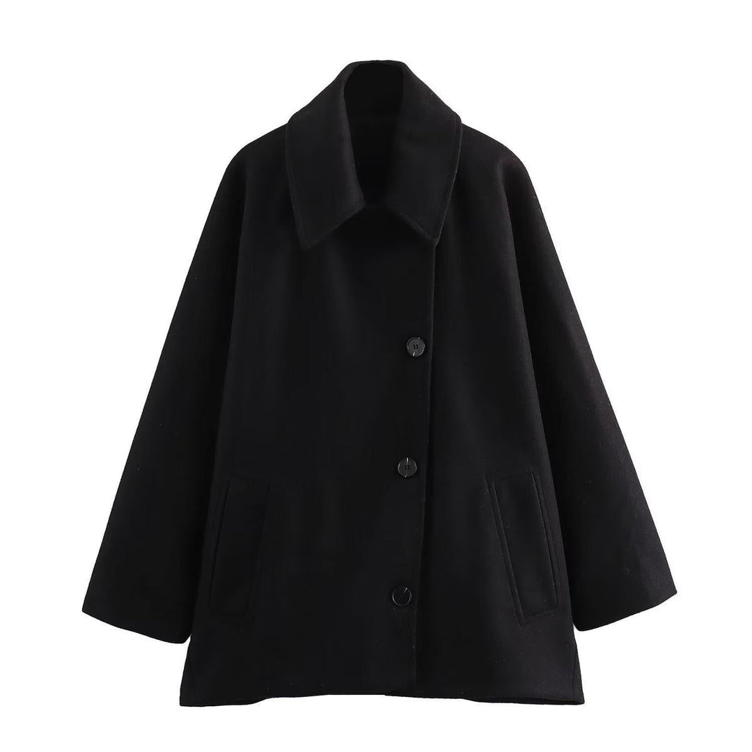 Drune | Chice Übergröße Wolljacke mit Knopfschluss