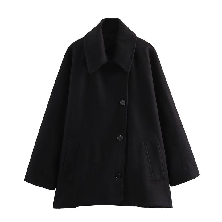 Drune | Chice Übergröße Wolljacke mit Knopfschluss