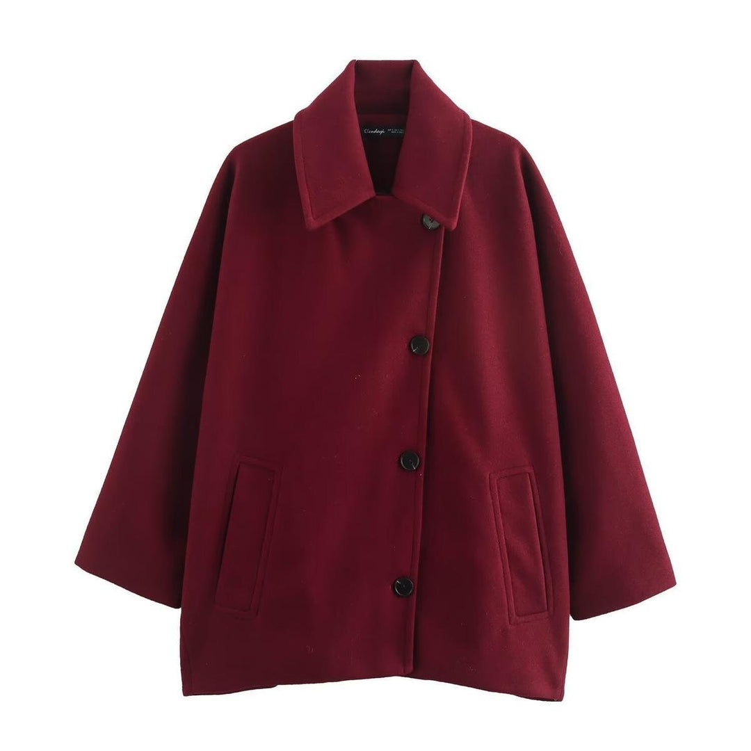 Drune | Chice Übergröße Wolljacke mit Knopfschluss