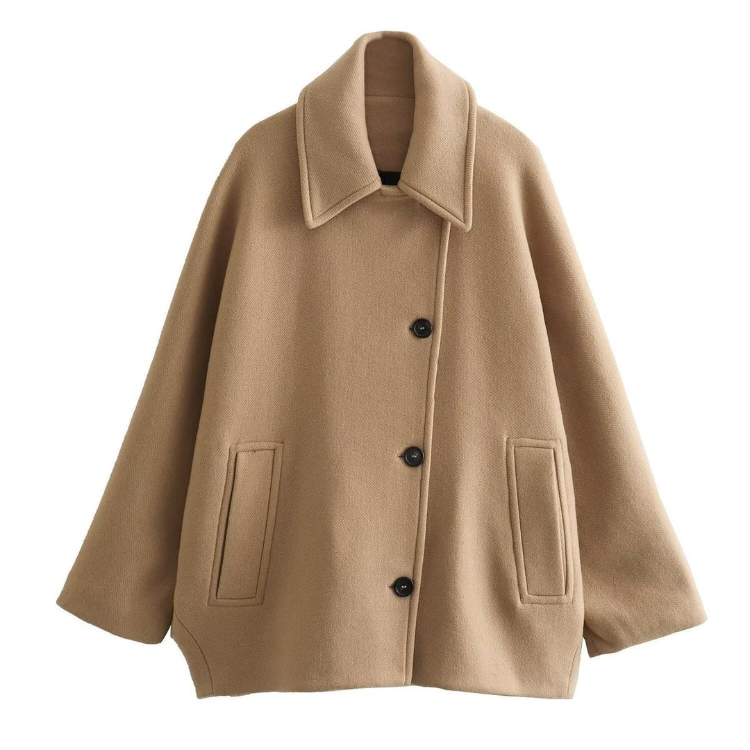 Drune | Chice Übergröße Wolljacke mit Knopfschluss