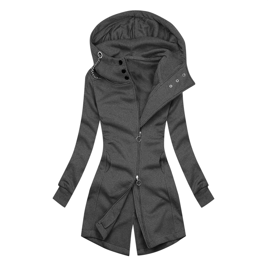 Drune | Chic Slim Fit Rollkragen Kapuzenpullover Jacke Für Frauen