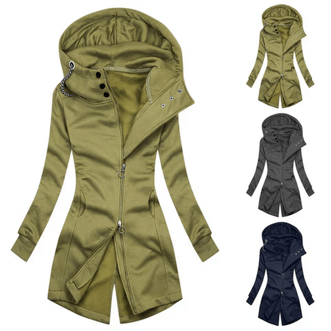 Drune | Chic Slim Fit Rollkragen Kapuzenpullover Jacke Für Frauen
