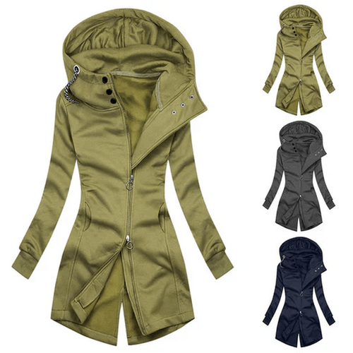 Drune | Chic Slim Fit Rollkragen Kapuzenpullover Jacke Für Frauen