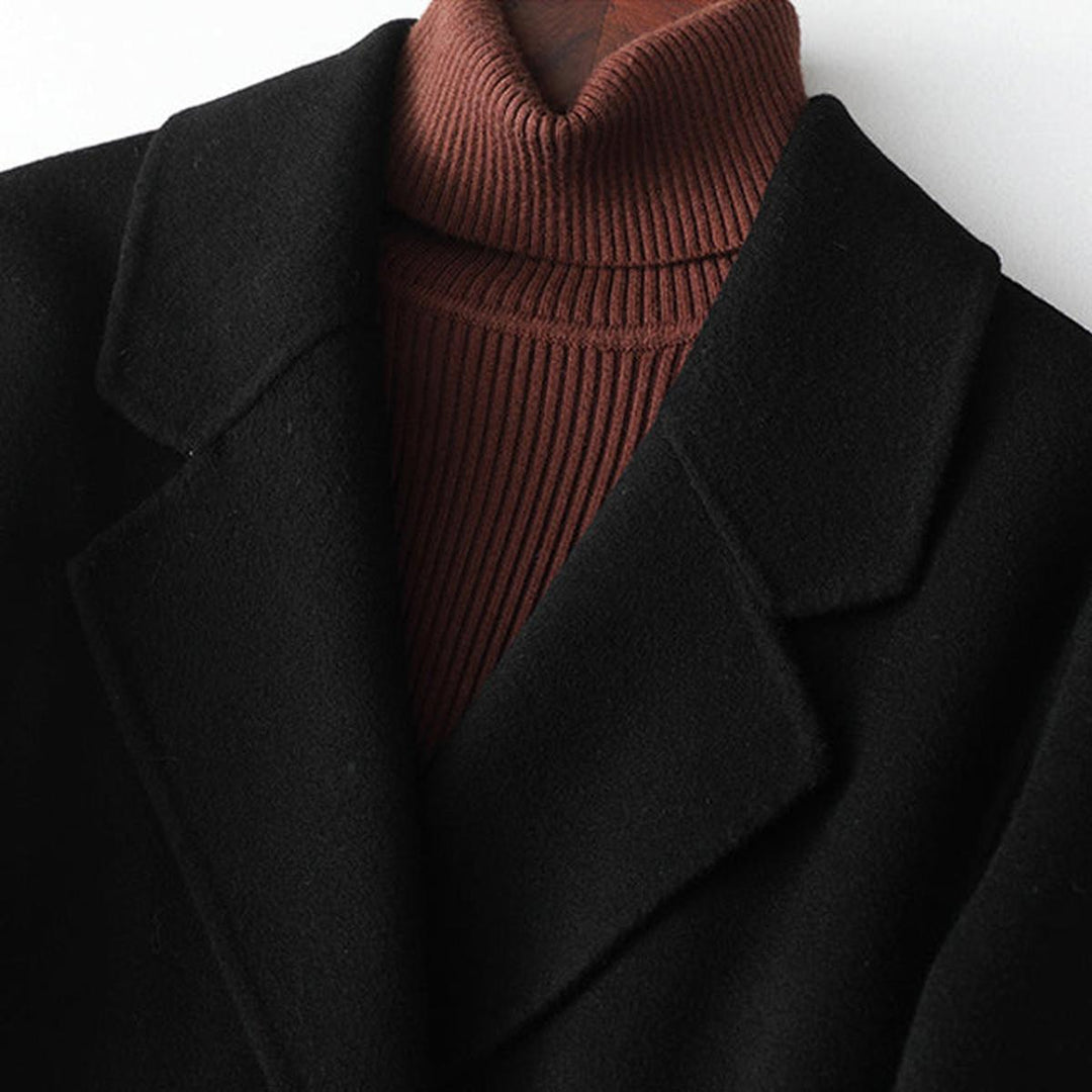 Drune | Schicker Slim Fit Woll Wickelkragenmantel
