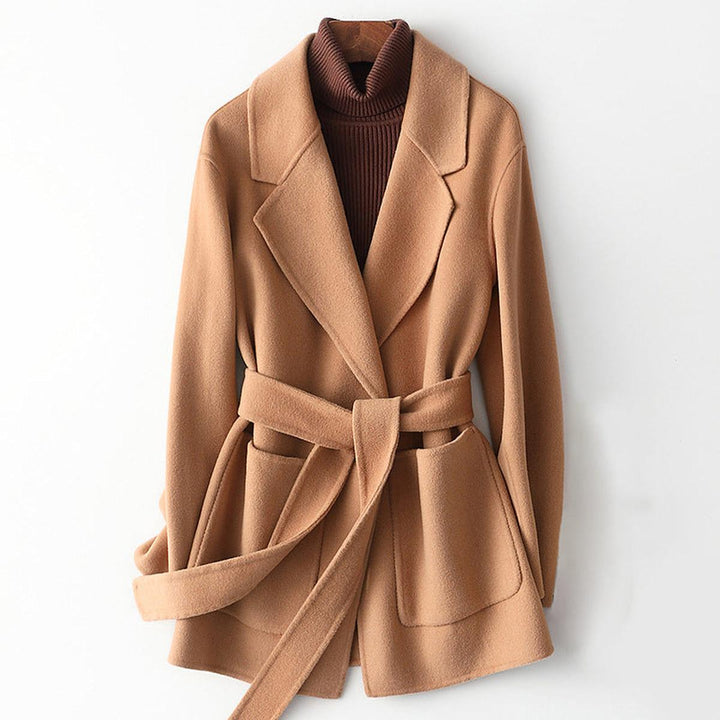 Drune | Schicker Slim Fit Woll Wickelkragenmantel