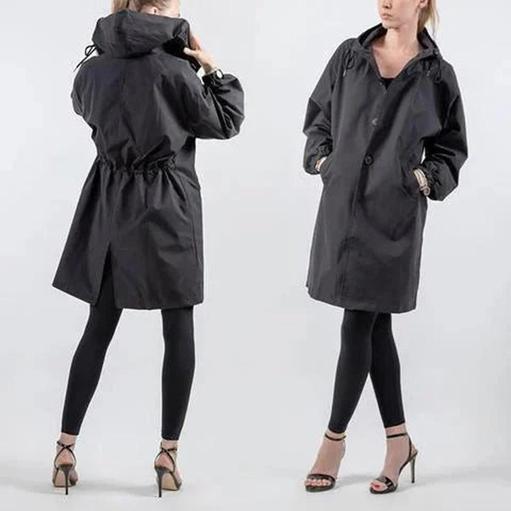 Drune | Damen Kapuzen Trenchcoat Leichter Windbreaker