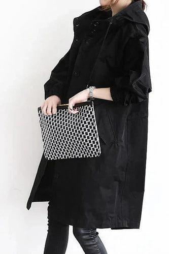 Drune | Damen Kapuzen Trenchcoat Leichter Windbreaker