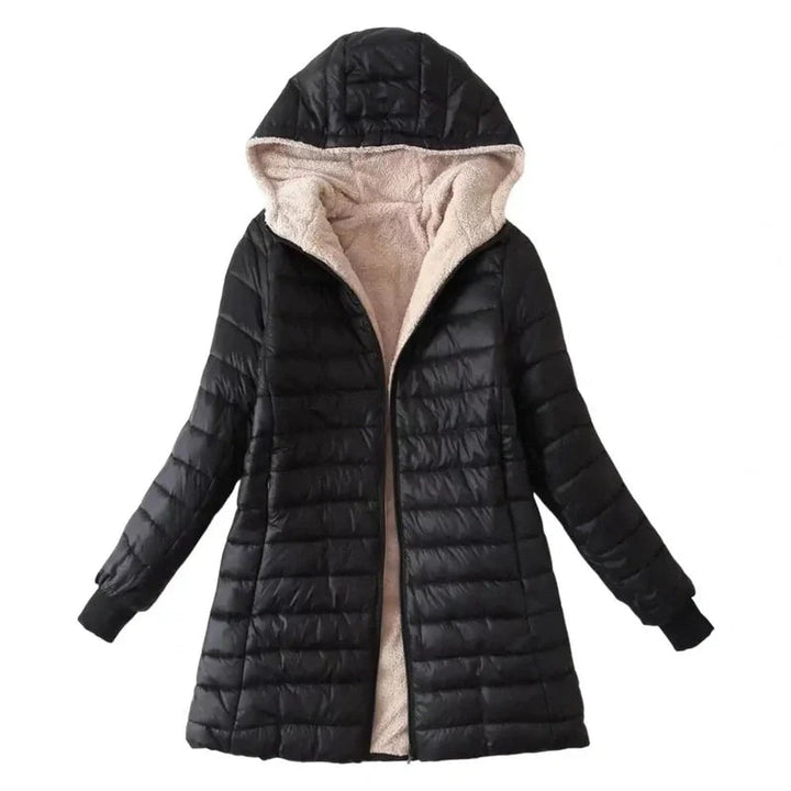 Drune | Damen Gepolsterte Winterjacke mit Kapuze und Fleece-Futter