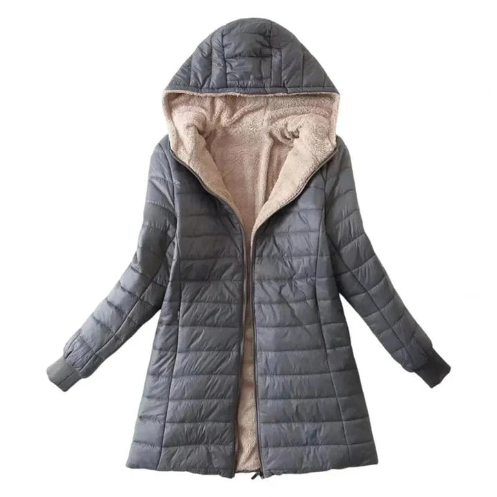 Drune | Damen Gepolsterte Winterjacke mit Kapuze und Fleece-Futter