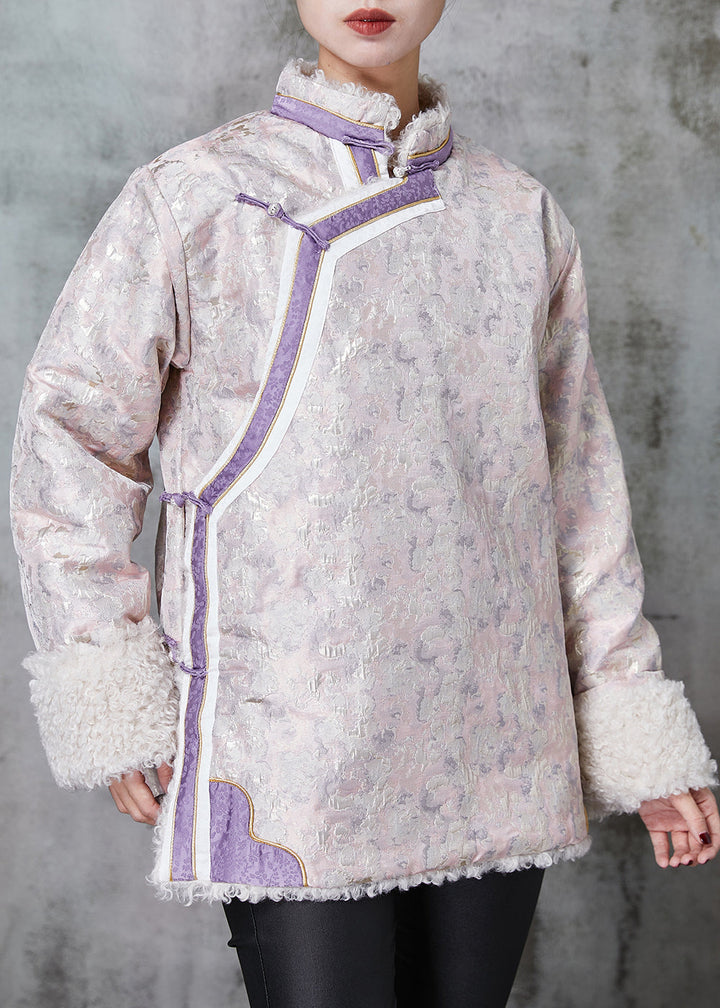 Drune | Stil Pink Jacquard Fleece Wolle Futter Mäntel