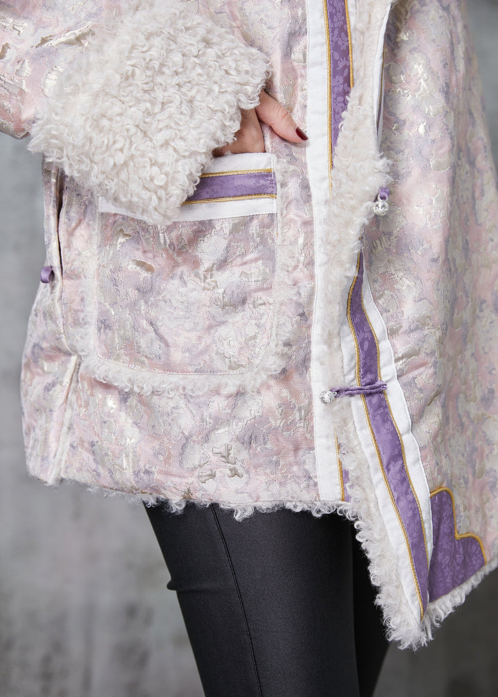 Drune | Stil Pink Jacquard Fleece Wolle Futter Mäntel
