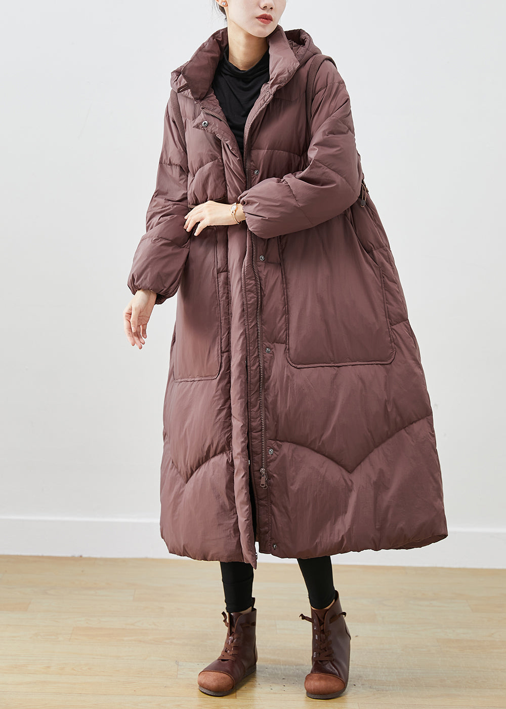 Drune | Entenfedermäntel Kordelzug Große Taschen Winter