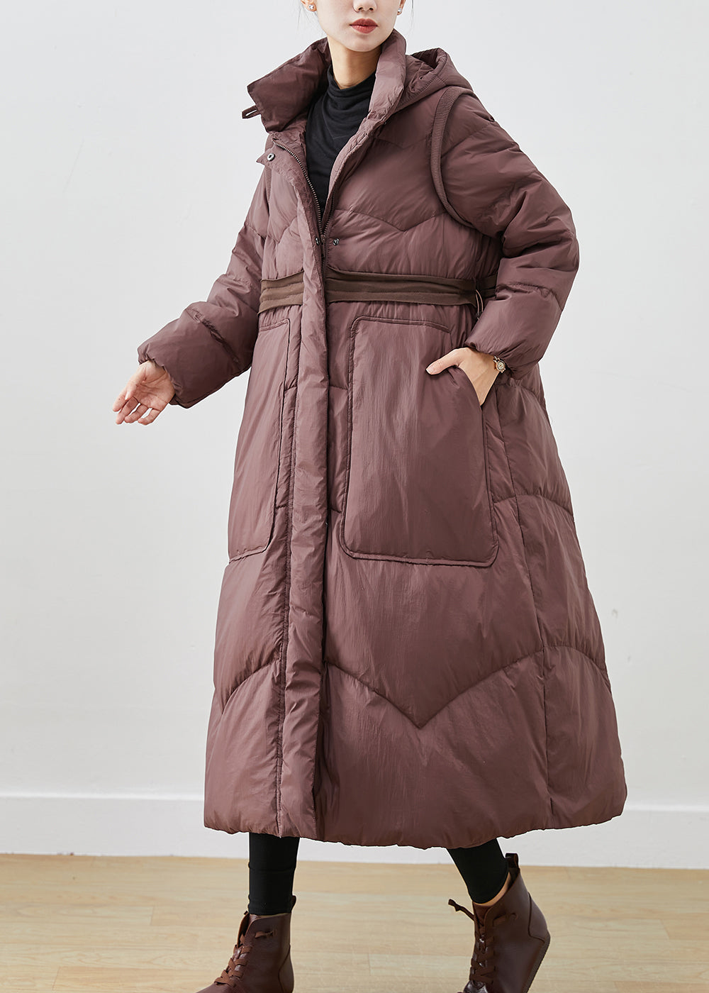 Drune | Entenfedermäntel Kordelzug Große Taschen Winter