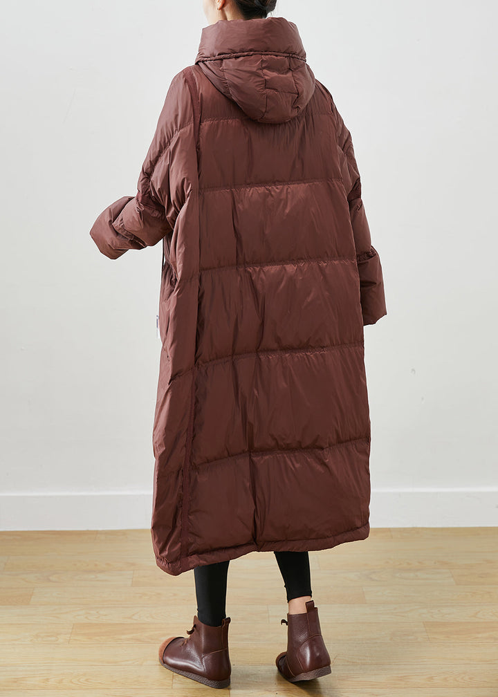 Drune | Oversized Entendaunenjacken mit Kapuze und Kordelzug Winter