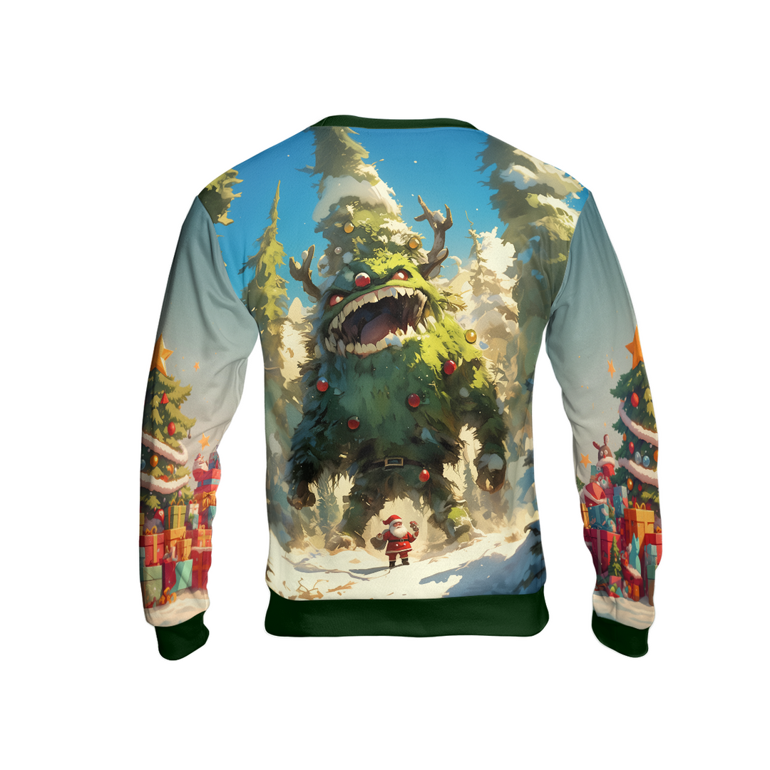 Drune | Weihnachtsbaum Monster Hässlicher Pullover, Santa Fröhliche Weihnachten Pullover - HYPERFAVOR