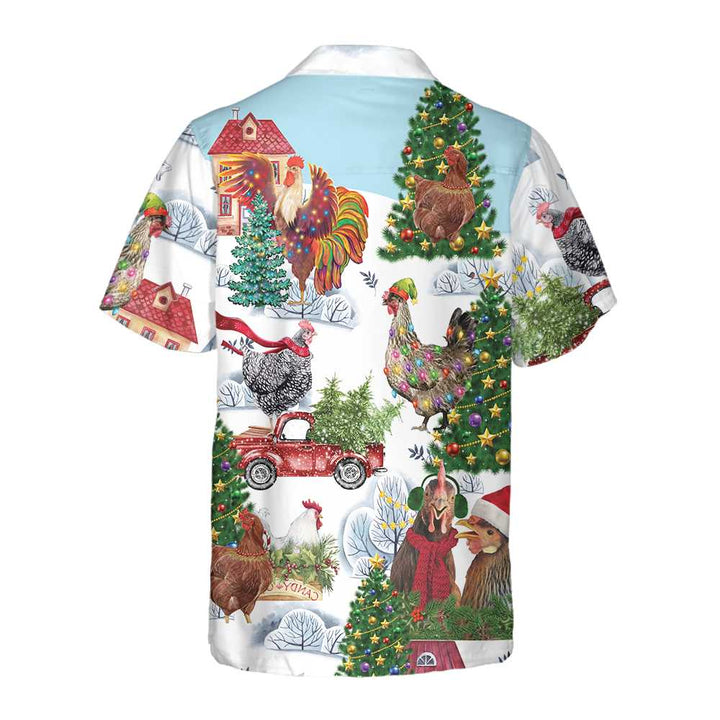 Drune | Weihnachts-Huhn Hawaiian Shirt, Lustiges Huhn Weihnachts Shirt, Beste Weihnachtsgeschenk Idee