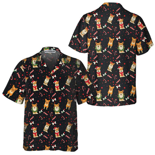 Drune | Weihnachts-Corgis Hund Hawaii-Hemd, Lustiges Hund-Weihnachtshemd, Bestes Geschenk zu Weihnachten