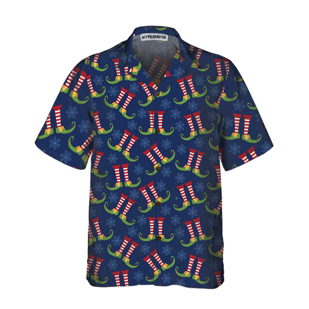 Drune | Weihnachts-Elfenbeine Hawaiian Shirt, Lustiges Elf-Weihnachtshemd, Beste Weihnachtsgeschenkidee
