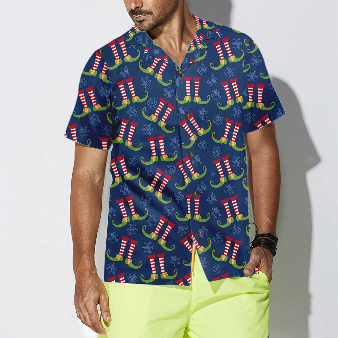 Drune | Weihnachts-Elfenbeine Hawaiian Shirt, Lustiges Elf-Weihnachtshemd, Beste Weihnachtsgeschenkidee