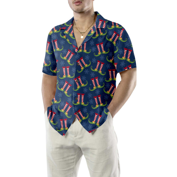 Drune | Weihnachts-Elfenbeine Hawaiian Shirt, Lustiges Elf-Weihnachtshemd, Beste Weihnachtsgeschenkidee