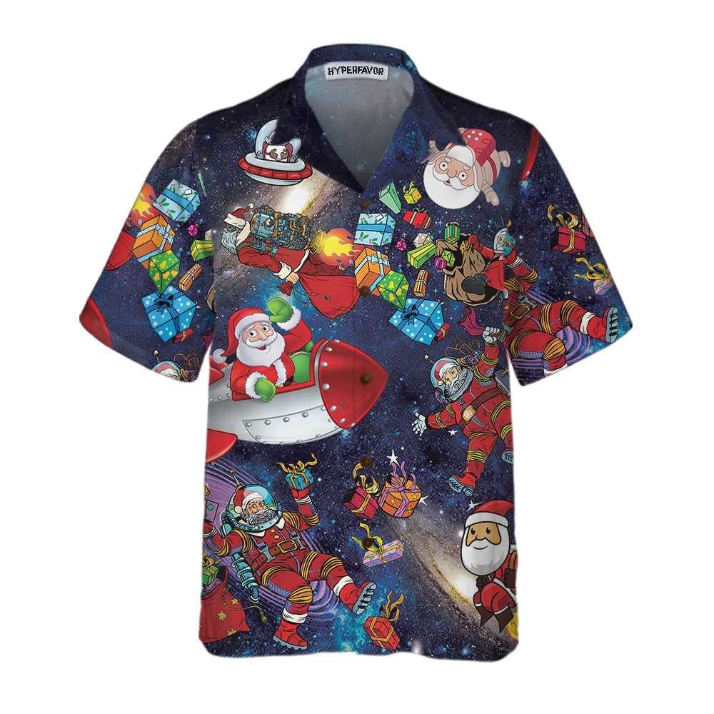 Drune | Christmas Im Weltraum Hawaiihemd, Lustiges Weihnachtshemd, Beste Geschenk Für Weihnachten