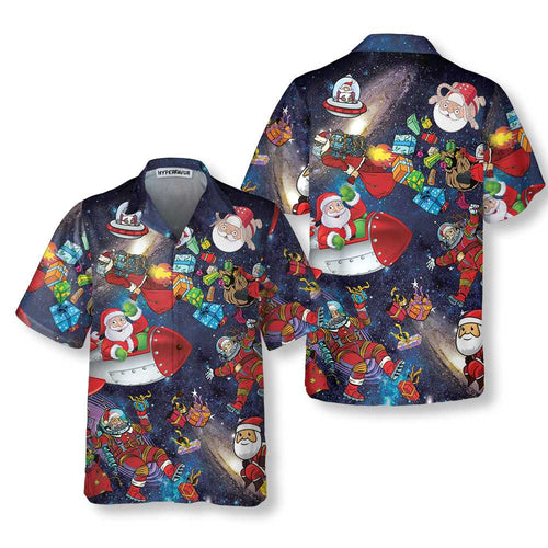 Drune | Christmas Im Weltraum Hawaiihemd, Lustiges Weihnachtshemd, Beste Geschenk Für Weihnachten